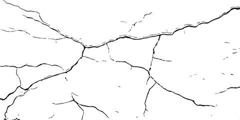 
Cracked wall texture grunge background. Earthquake effect. Vector illustration-Old cracked texture set isolated. Dry land crack texture for overlay.

