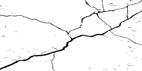 
Cracked wall texture grunge background. Earthquake effect. Vector illustration-Old cracked texture set isolated. Dry land crack texture for overlay.

