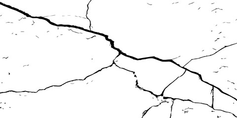 
Cracked wall texture grunge background. Earthquake effect. Vector illustration-Old cracked texture set isolated. Dry land crack texture for overlay.

