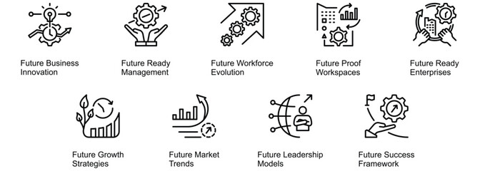 Future Terms In Business banner web icon vector illustration