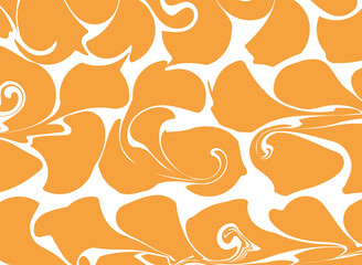  Abstract orange and white marbled swirl pattern with a fluid, retro aesthetic. Perfect for backgrounds, textiles, packaging, or vintage-inspired creative projects.