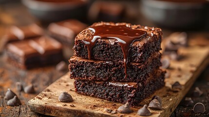 Decadent Chocolate Brownie with Fudge Drizzle