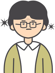 Focused Concentrating Person Character Illustration