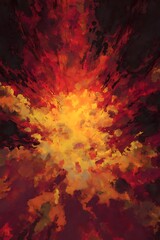 A vibrant abstract explosion of fiery hues.