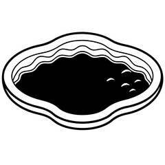 Tide Pool vector silhouette black design white background