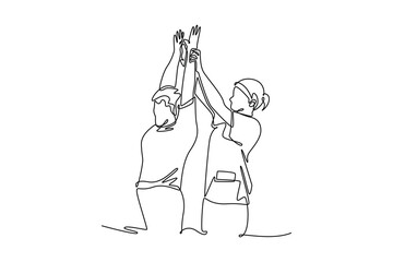 Medical concept. Single line draw design. Vector graphic illustration