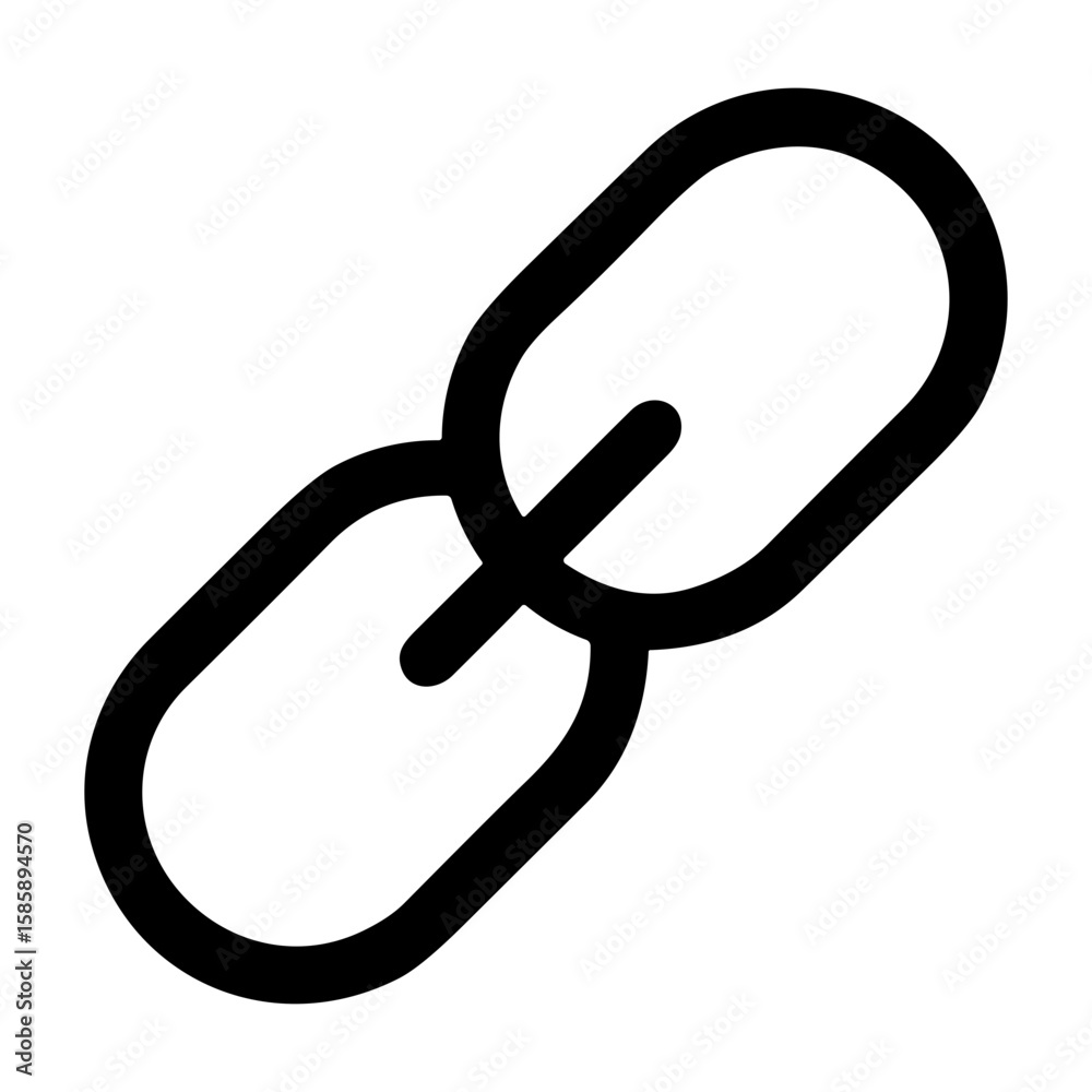 Poster outline simple chain link connection element isolated symbol icon