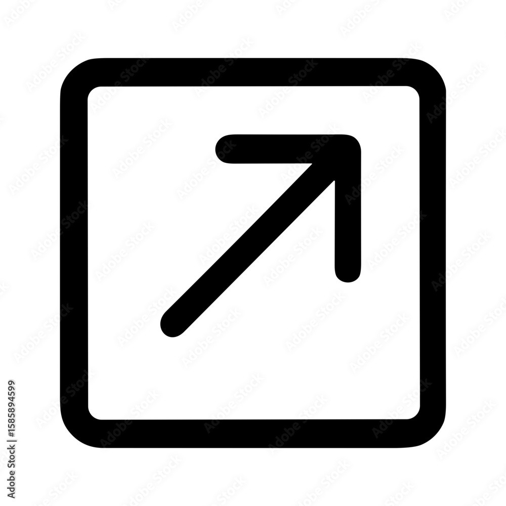 Poster outline thin line square arrow direction pointing icon for web design