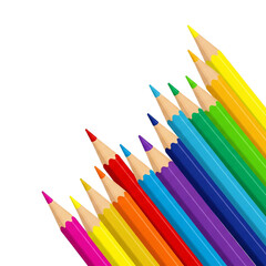 Fototapeta premium Colorful Crayon Collection in a Diagonal Arrangement Isolated on Transparent Background