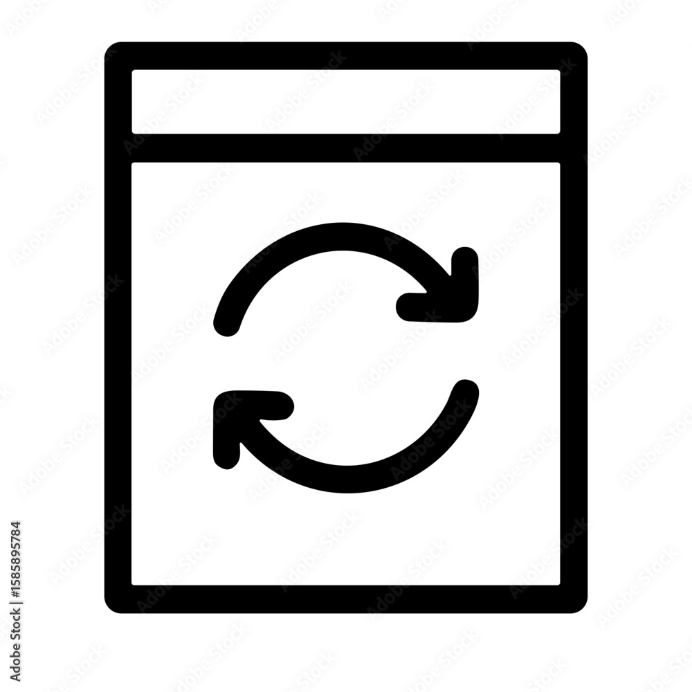 Poster outline simple document refresh arrow symbol shape icon element