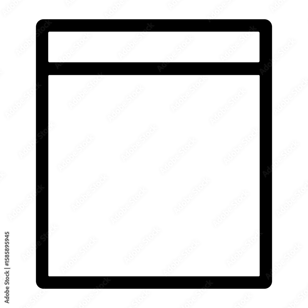 Poster simple outline document page with header tab shape icon element