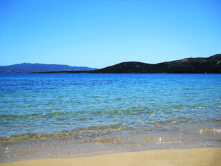 Beautiful Sea View in Olbia, Sardinia. Breathtaking sea view from the coastal city of Olbia in northeastern Sardinia, Italy. The image features crystal-clear turquoise waters, rugged Mediterranean
