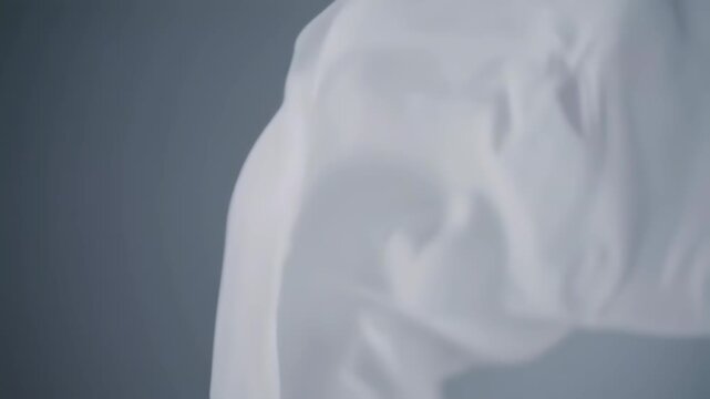 white satin fabric floating in the air