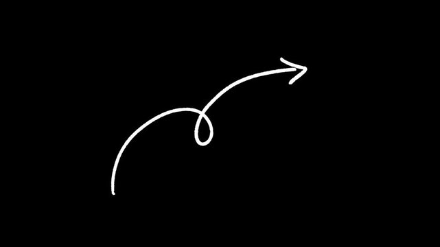 hand drawn arrow on black background