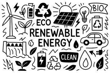 Eco lifestyle doodles promoting sustainability and zero waste, Transparent Background