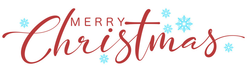 Merry christmas hand lettering calligraphy isolated on white background. Vector holiday illustration element. Merry Christmas script calligraphy