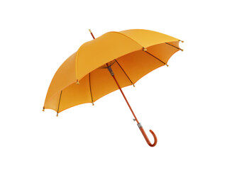 Vibrant orange umbrella open against black background isolated, Isolated, Transparent Png