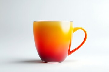 Vibrant Ombre Mug on White Background for Drinks and Beverage Concepts