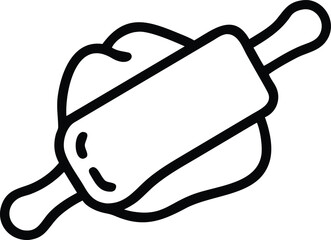 Rolling dough outline illustration for cooking design and baking projects needs