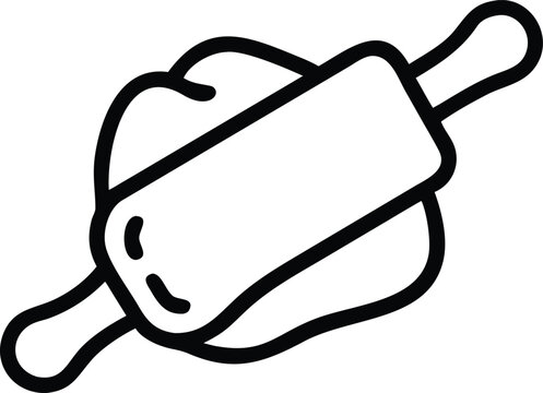 recommend clip art: Rolling dough outline illustration for cooking design and baking projects needs