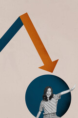 Financial Business Success Collage Showing Happy person With Upward Arrow Symbolizing Money Trading...