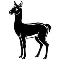 Vicuna vector silhouette black design white background