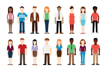 Diverse People Icons: A vibrant collection of diverse cartoon people icons, representing various ethnicities, genders, and styles. Perfect for illustrating inclusivity, diversity.