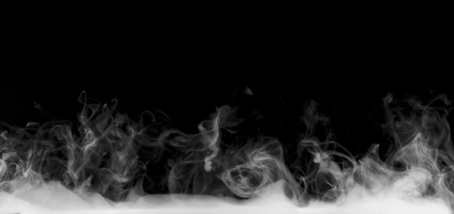 white smoke isolated on black background, abstract powder, water spray, Add smoke effect