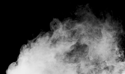 white smoke isolated on black background, abstract powder, water spray, Add smoke effect