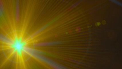 Radiant Burst of Multicolored Light Rays in Dark Background