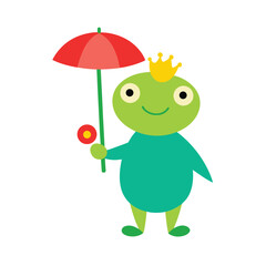 funny frog with umbrella
