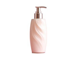 Elegant pink swirl lotion bottle with silver pump dispenser image, Isolated, Transparent Png
