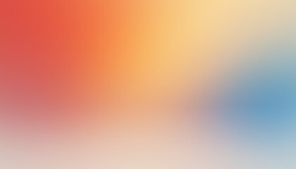 Soft gradient transition from warm red orange to cool blue and light beige hues