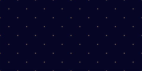 Simple vector minimal seamless pattern. Golden geometric texture with small circles, points, dots in regular grid. Subtle polka dot pattern. Black and gold minimalist background. Luxury repeat design