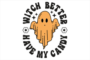 Hippie halloween svg, halloween svg design bundle, Retro halloween svg, happy vector, pumpkin, witch, spooky, ghost, funny halloween t-shirt quotes Bundle, Cut File Cricut