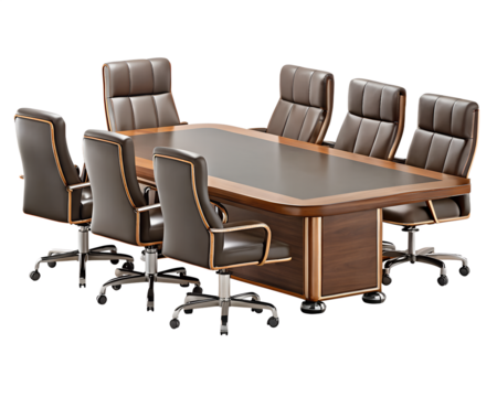 office conference table isolated on white background PNG. GENERATIVE AI