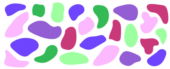 Set of irregular round blot form graphic element. Organic abstract fluid shapes isolated on white background. stock illustration