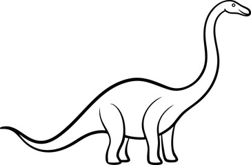 Continuous Single Line Art Brontosaurus © mstsokera