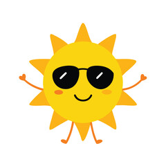 sun with sunglasses