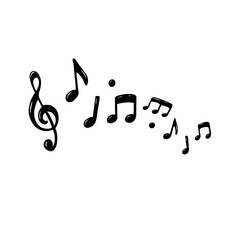 A hand drawn vector illustration of symbol music