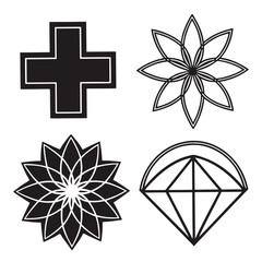 Obraz premium Geometric Shapes Abstract Design black white