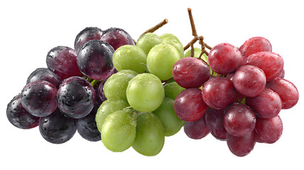 purple grapes green grapes red grapes, high quality