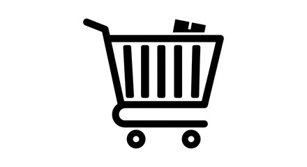 The 3D shopping cart icon symbolizes e-commerce business and retail sales on the web