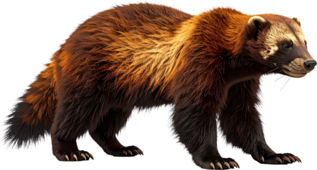 3D wolverine icon isolated on transparent background. PNG