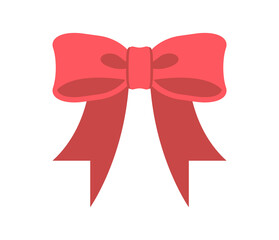 Ribbon bow emoji icon. Pookie emoji. pink ribbon icon style vector isolated background.