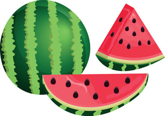 Cartoon watermelon on transporent background