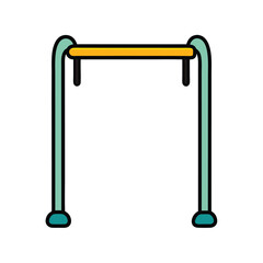 pull up bar doodle style on white vector art