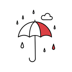 umbrella with rain drops