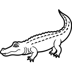 Crocodile line art vector