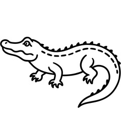 Crocodile line art vector